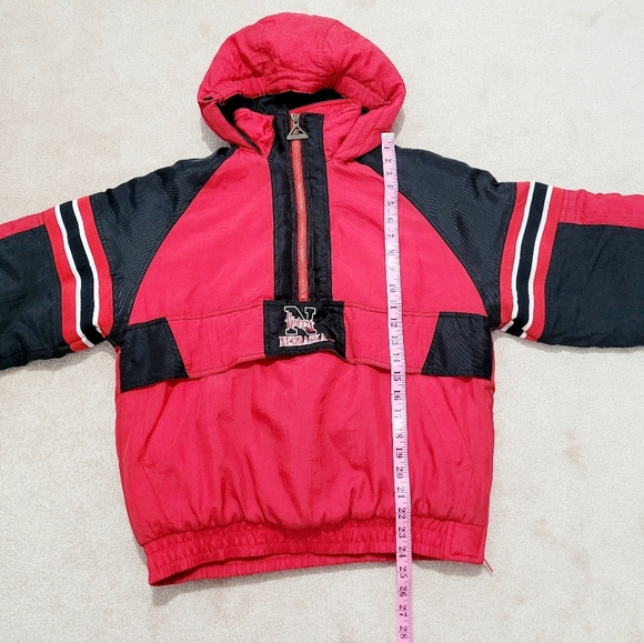Vintage Nebraska Huskers Pullover Jacket Youth L (14-16) Or Adult S/M Quilted - Picture 9 of 14